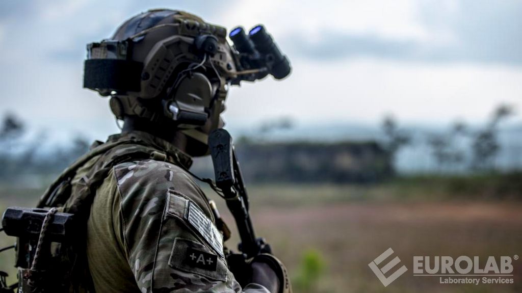 Test vybavenia tváre a očí vojaka