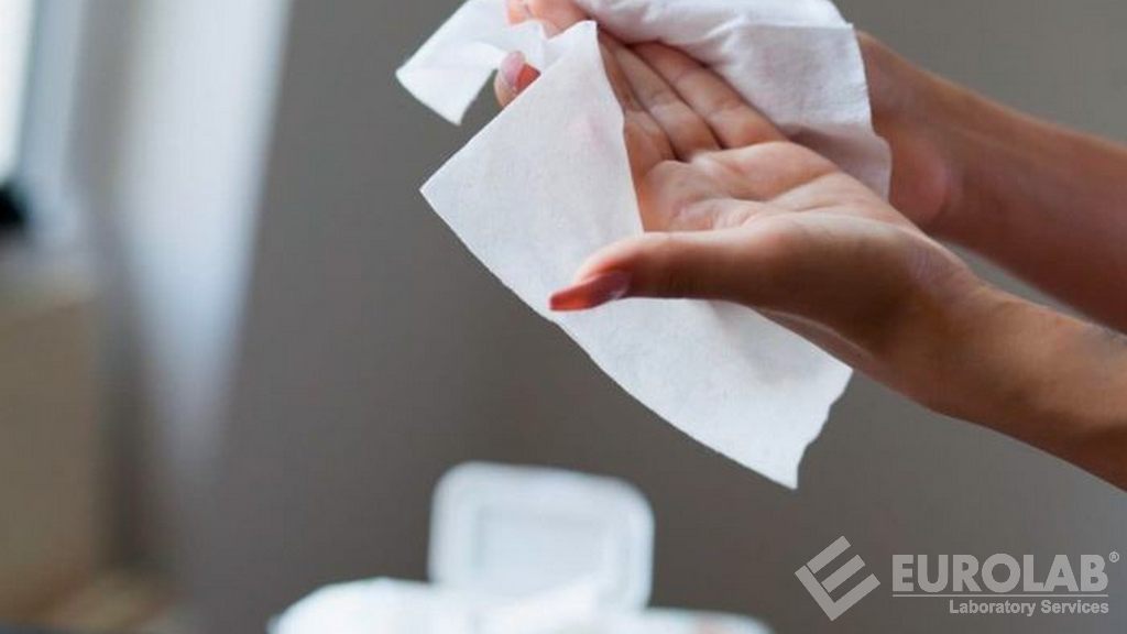 Test dell'asciugamano disinfettante EPA